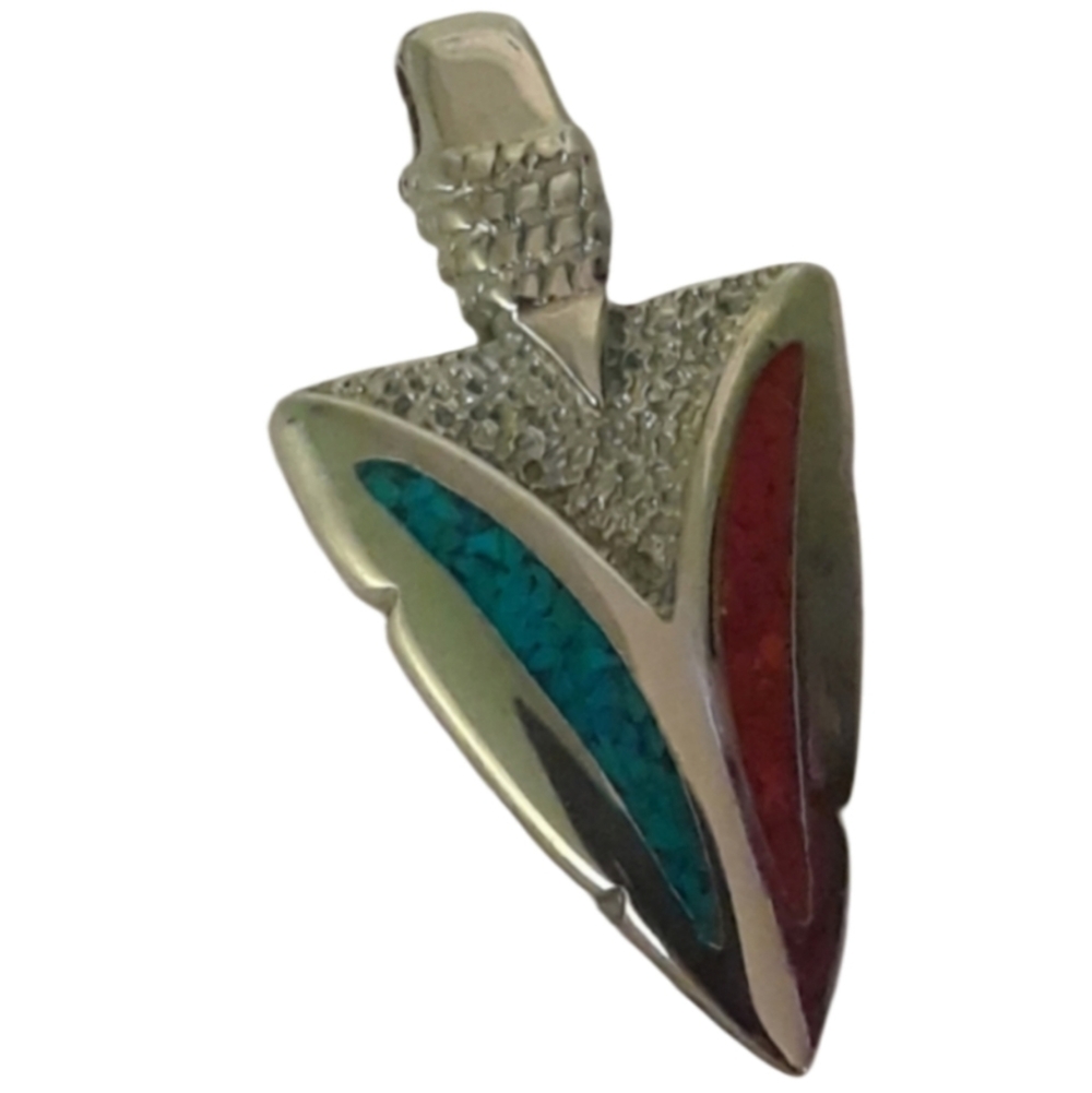 Silver Stone pendant Arrowhead